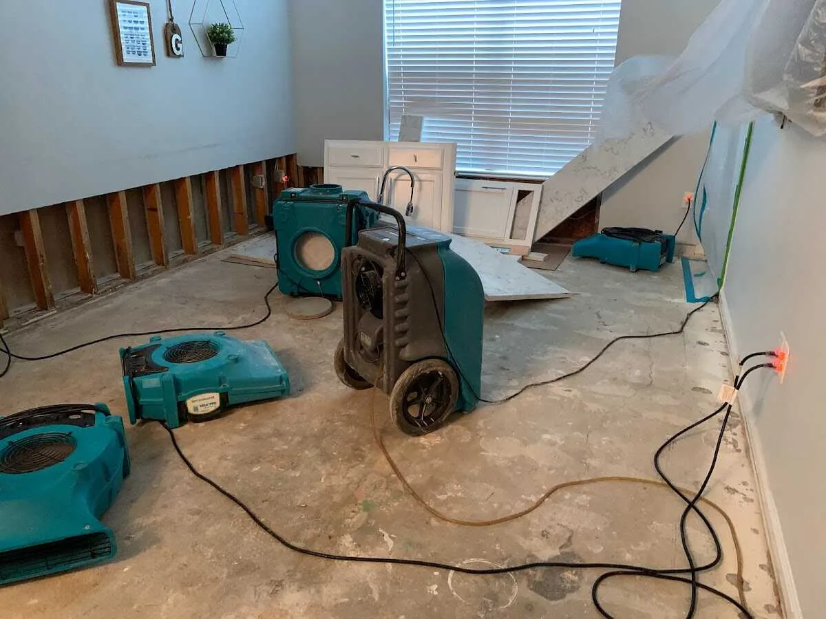 Dehumidifier in flood-cut room for Water Extraction & Removal in Jefferson Hills